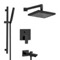 Matte Black Tub and Shower Faucet Set with Handheld, Rain Shower Head
